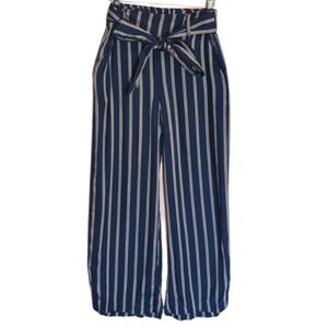 Banana Republic Womens Blue Striped Flowy Palazzo Pants Comfy Business Casual M